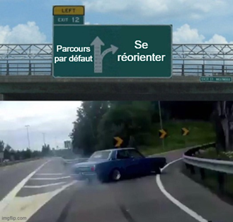 meme avec une voiture qui change de voie