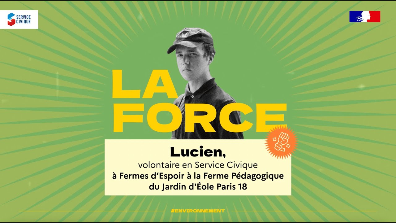 Lucien, volontaire en service civique au sein de  Fermes d'Espoir dans le Jardin d’Éole